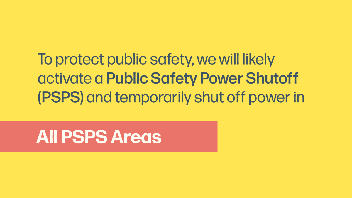 portlandgeneral's tweet photo. Forecasts are calling for wind and weather that may threaten our ability to safely operate the electrical grid in some areas. Due to these conditions we are increasingly likely to call a public safety power shutoff (PSPS) in all PSPS areas. (1/2) https://t.co/zogGkkpP7r