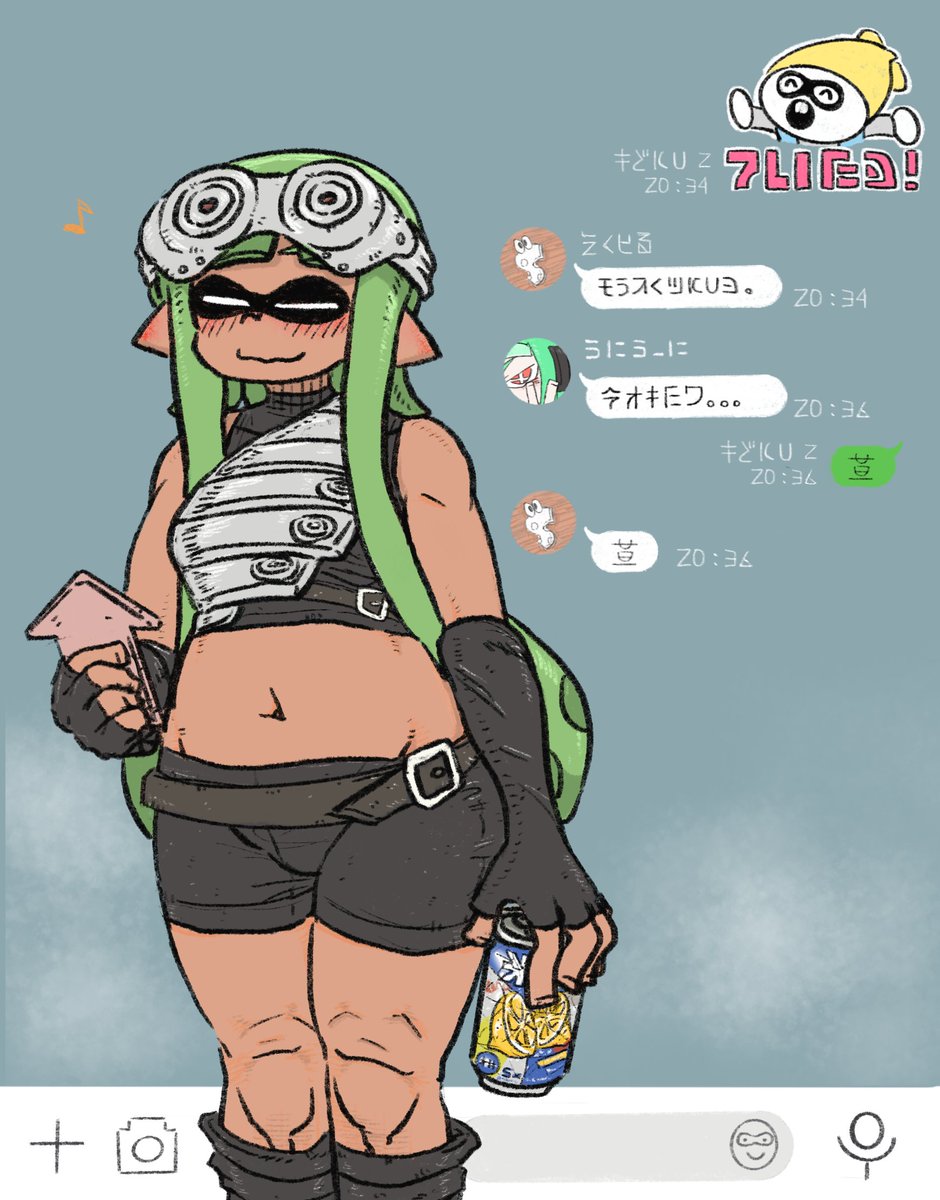 インクリング ,イカガール(スプラトゥーン) 「スプラトゥーン楽しみンゴね…… 」|RENJIのイラスト