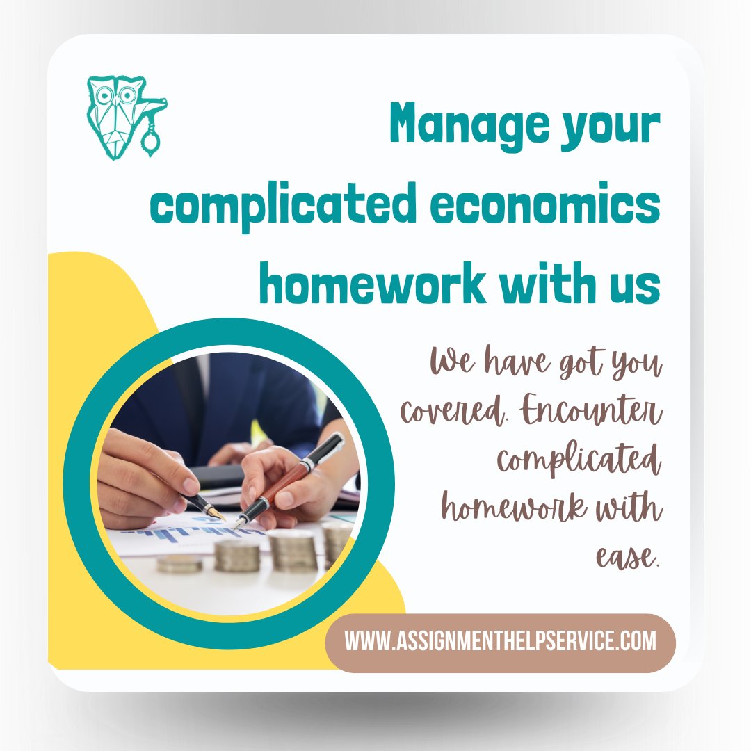 assignmentglobe's tweet image. Stuck with complicated economics homework? Get instant and accurate homework help from a professional economics expert.
#assignmenthelpservice #economicshomeworkhelp #economicshomework #economicsexpert #economicshelper #economicshelponline #homeworkhelper