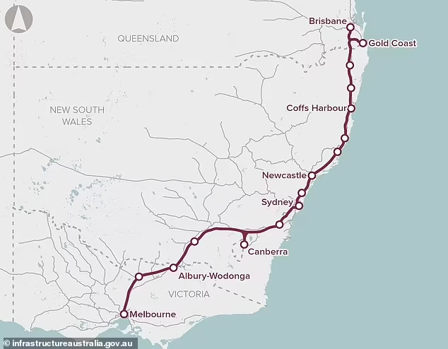 the_transit_guy's tweet photo. The Australian parliament is currently debating HSR between Brisbane and Melbourne, which would enable travel on the line up to 250km/hr. I cannot stress enough how transformative it would be to connect the 3 biggest Australian cities. What do you think? https://t.co/v4fhKMQrpw