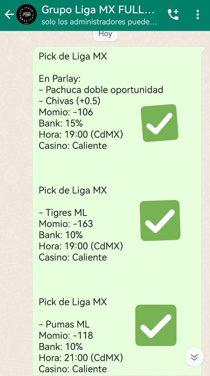 ChapitoApuestas's tweet photo. SE PRENDIÓ EL FUCKING CERRO 🔥🔥🔥🔥!!

Hoy gané las 5 apuestas que envié en mis 2 Grupos✅✅✅✅✅!!

Además ganamos todos juntos este excelente Parlay que les compartí✅!!

MI MINITA DE ORO🔥!!

Regalaré 3 accesos a mi RETO $5,000 A $100,000 que inicia mañana entre los 🗨️🔄❤️!! https://t.co/GQIWdMlPpJ