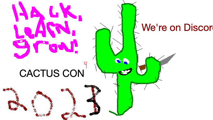 CactusCon's tweet photo. The AMAZING AND TALENTED @RedWedgeX (who TOTALLY didn't hijack the @CactusCon Twitter account to post this) made our INCREDIBLE, STUPENDOUS, WONDROUS artwork for #cc11! 

Also, don't forget, our CfP is still open! Go submit something! I believe in you! https://t.co/kbt6BRwigb https://t.co/eHXy554s8z