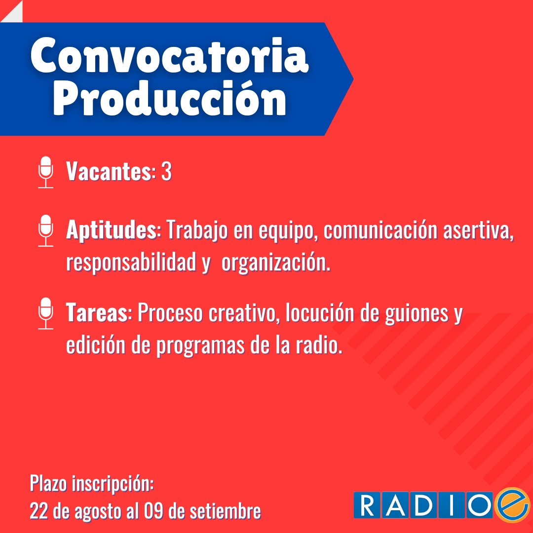 ¡Participá, aprendé y viví la experiencia de una auténtica radio estudiantil! Info e inscripción: forms.gle/xF67dNaykUoPLd…