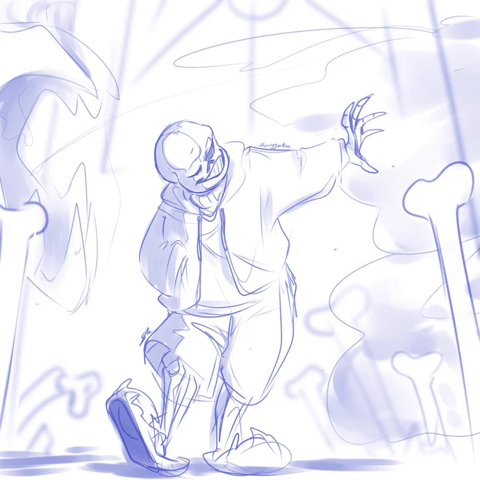 REPOSTING SOME OLD SANS ART BC HE STAYS DETERMINED BRO 