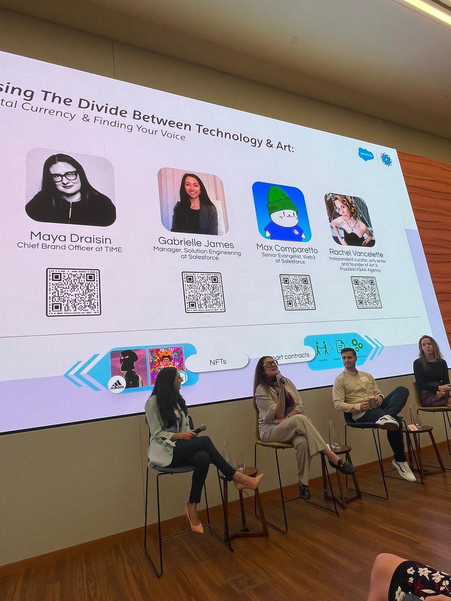 Amazing time and panel discussion <a href="/salesforce/">Salesforce</a> today! Thank you Women’s Bond Club + Saleforce for inviting me to discuss the art x technology!