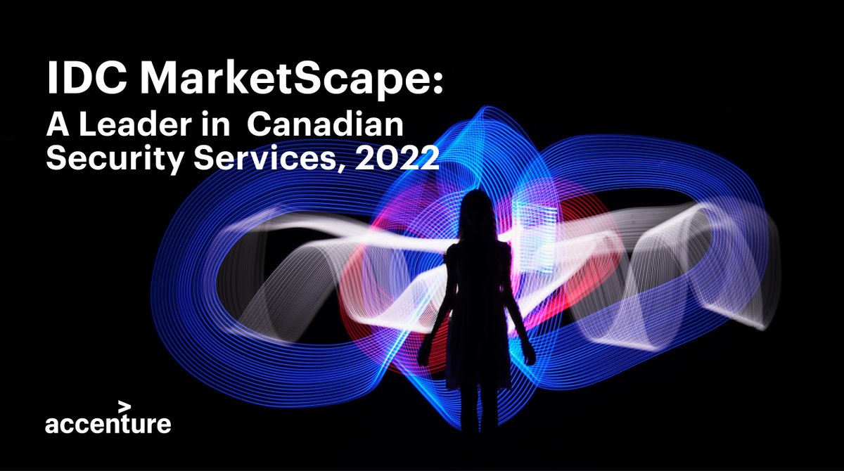 _JonQ_'s tweet image. Fantastic news! @Accenture has been named a Canadian Security Services leader in the 2022 @IDC #MarketScape vendor assessment. Find out more about our positioning. accntu.re/3dYkKYz