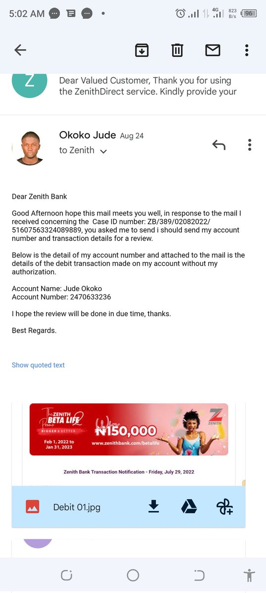 ohisofficial's tweet photo. @ZenithBank 315,000 naira gone from my account just like that, @cenbank and @fccpcnigeria , please help me out am dying in my little space.

I have tried following every possible channel still no response. https://t.co/YX0Ix1czX4