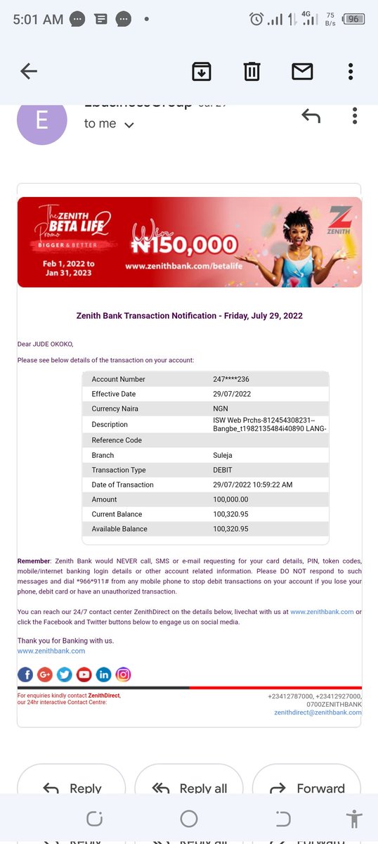 ohisofficial's tweet photo. @ZenithBank 315,000 naira gone from my account just like that, @cenbank and @fccpcnigeria , please help me out am dying in my little space.

I have tried following every possible channel still no response. https://t.co/YX0Ix1czX4