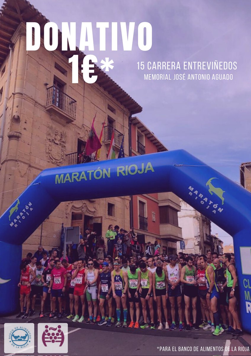 Este año vamos a colaborar con el <a href="/BALaRioja/">BancoAlimentosRioja</a>. Queremos ayudar a esta fundación que tan buena labor hace. Tú también puedes. ¿Cómo? Al realizar la inscripción, podrás donar 1€, pinchando en la pestaña que se ha habilitado para esta acción.

Apúntate en: carreraentrevinedos.com