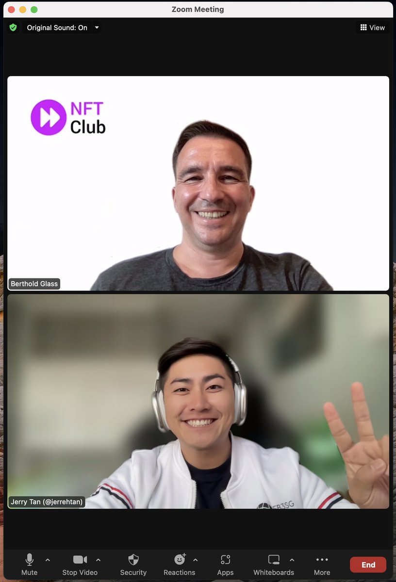 jerrehtan's tweet image. Just met @BertholdGlass for a podcast through @FutureofWeb!

Berthold is an Entrepreneur and International keynote speaker, getting to peak into his brain about why he is so bullish about NFTs and how business owners should adopt NFTs into the ecosystem is 👀😉

Thank you ser!
