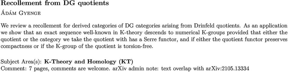 arxiv.org/abs/2209.03209…
Á Gyenge
Recollement from DG quotients
