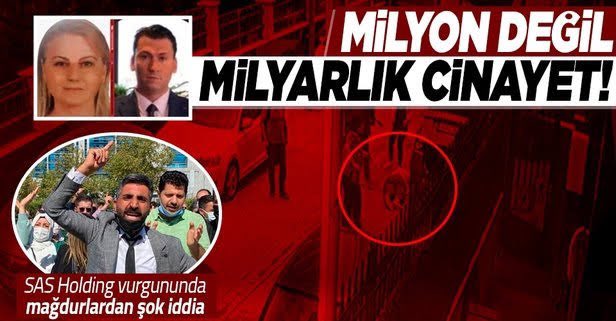 Sayın bakan <a href="/bybekirbozdag/">Bekir  Bozdağ</a> Cinayet ve intihar olayının şaibeli gerçekleştiği ve 13.000 kişinin direk mağduriyetine sebep olan SAS HOLDİNG olayına ilişkin 1.800 kişinin 15 ay önce yaptığı suç duyurusunda halen ifadeler alınarak sonuca gidilmiş değildir.Geciken adalete neden?