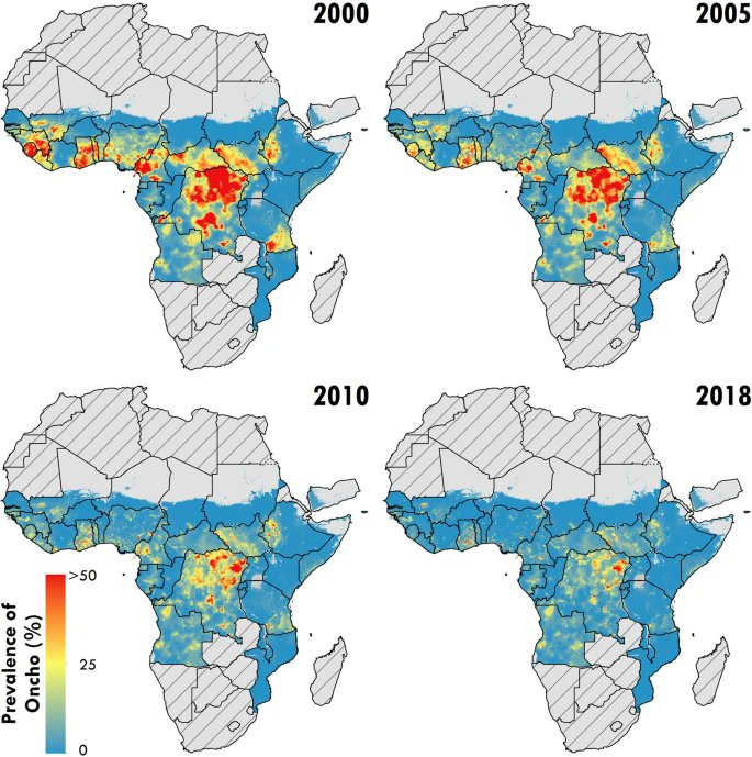 New Research: The prevalence of onchocerciasis in Africa and Yemen, 2000–2018: a geospatial analysis from <a href="/davidmpigott/">David Pigott</a> and colleagues 

Read it here: bmcmedicine.biomedcentral.com/articles/10.11…
