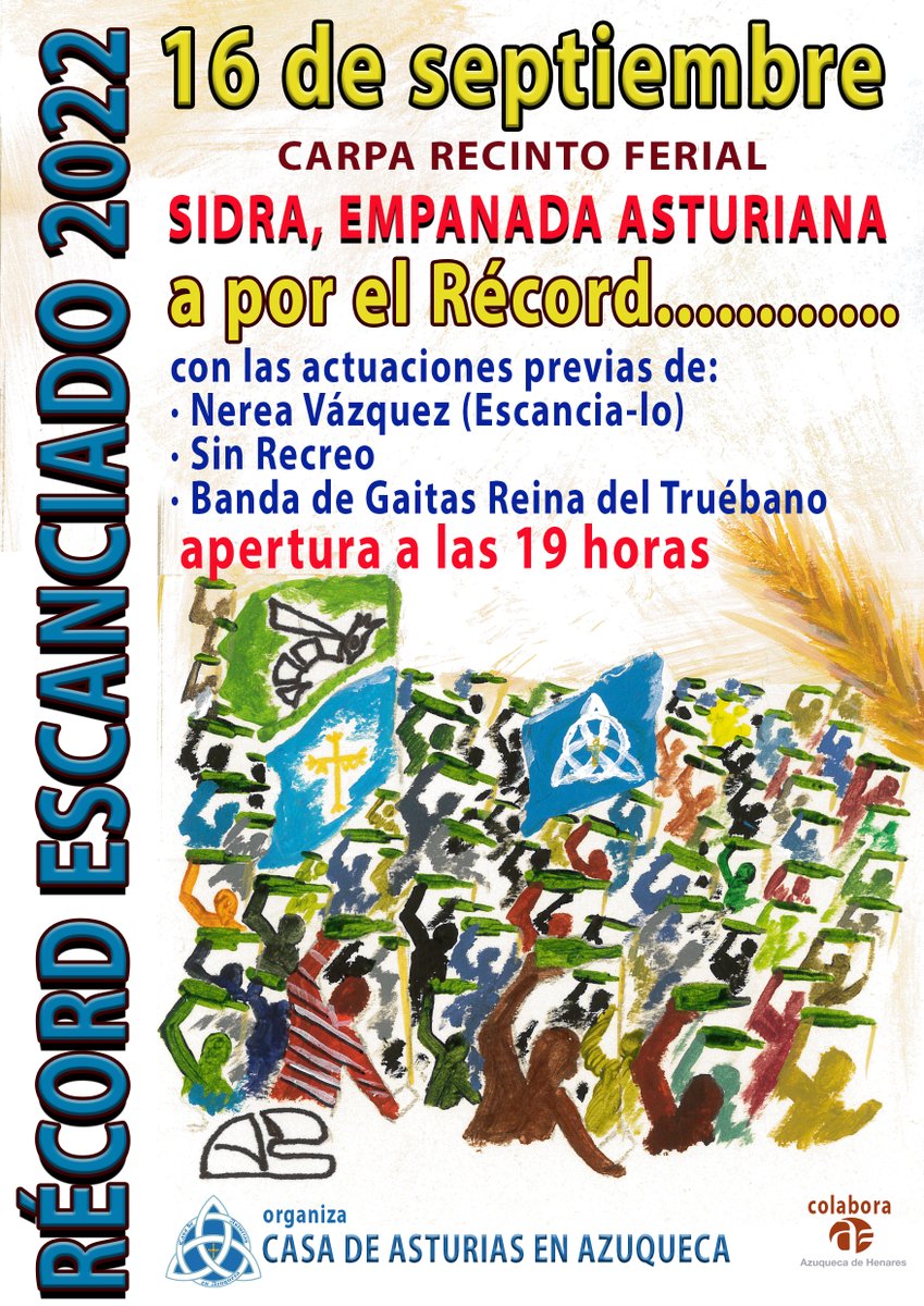 Este es el cartel oficial, con la presencia de "Nerea Vázquez", "Sin Recreo" y la Banda de Gaitas, "La Reina del Truébano"