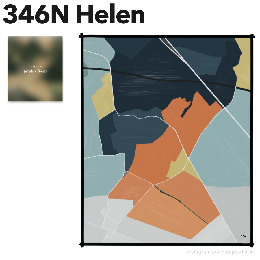 mapsartist's tweet photo. 346N Helen [HC, 2022]

#mapsartist #nft #satelliteart #outsiderart https://t.co/CnaXnSu8jq