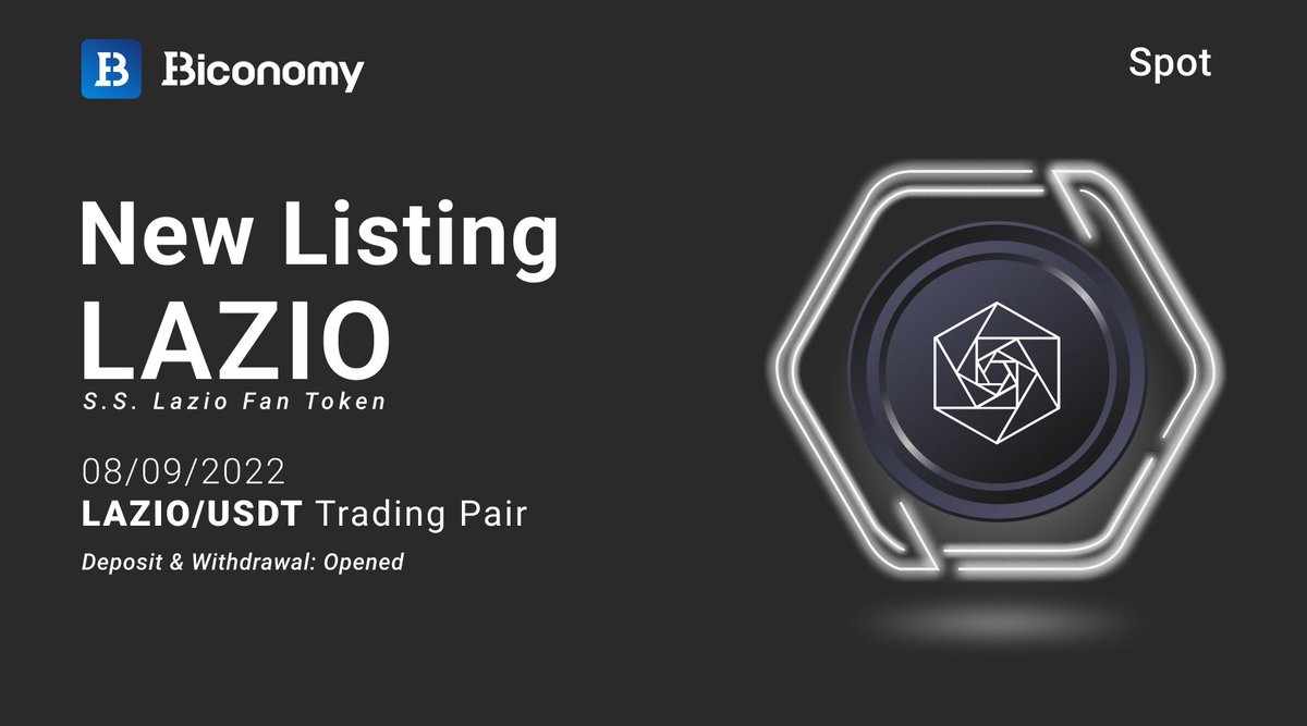 BiconomyCom's tweet photo. #BiconomyExchange new listing🚀 

✅@OfficialSSLazio we are pleased to list the $LAZIO Fan Token - a type of utility token that powers the fan experience and connects brands and teams with fans worldwide.

📈Trade NOW: https://t.co/CC20cDg1s1

#lazio #laziotoken #laziofantoken https://t.co/ByWGO6UlIV