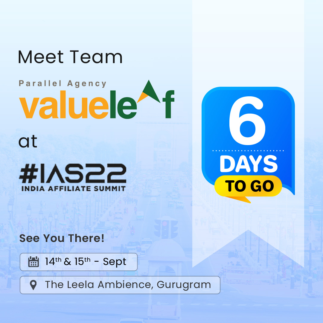 valueleaf's tweet image. Team Valueleaf looks forward to meeting you at IAS22, taking place on 14th &amp;amp; 15th September at The Leela Ambience, Gurugram. Meet us at the event and explore new business synergies. See you there! Only 6 days left. 

Register Now: events.tecogis.com/ias2022/

#indiaaffiliatesummit