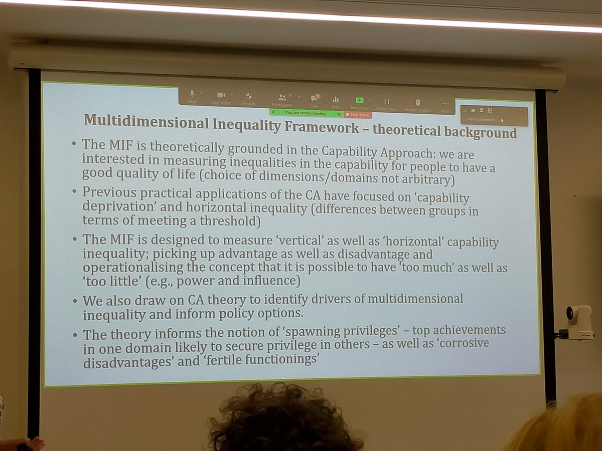 CASE_LSE's tweet photo. #Caseat25  @MIF_LSE incorporates the capability approach, considers the effect of some sectors of society with 'too much' and can be applied with variation in the weighting of the different domains, appropriate to a countries institutional and historical context https://t.co/pE4ZPNwuDh