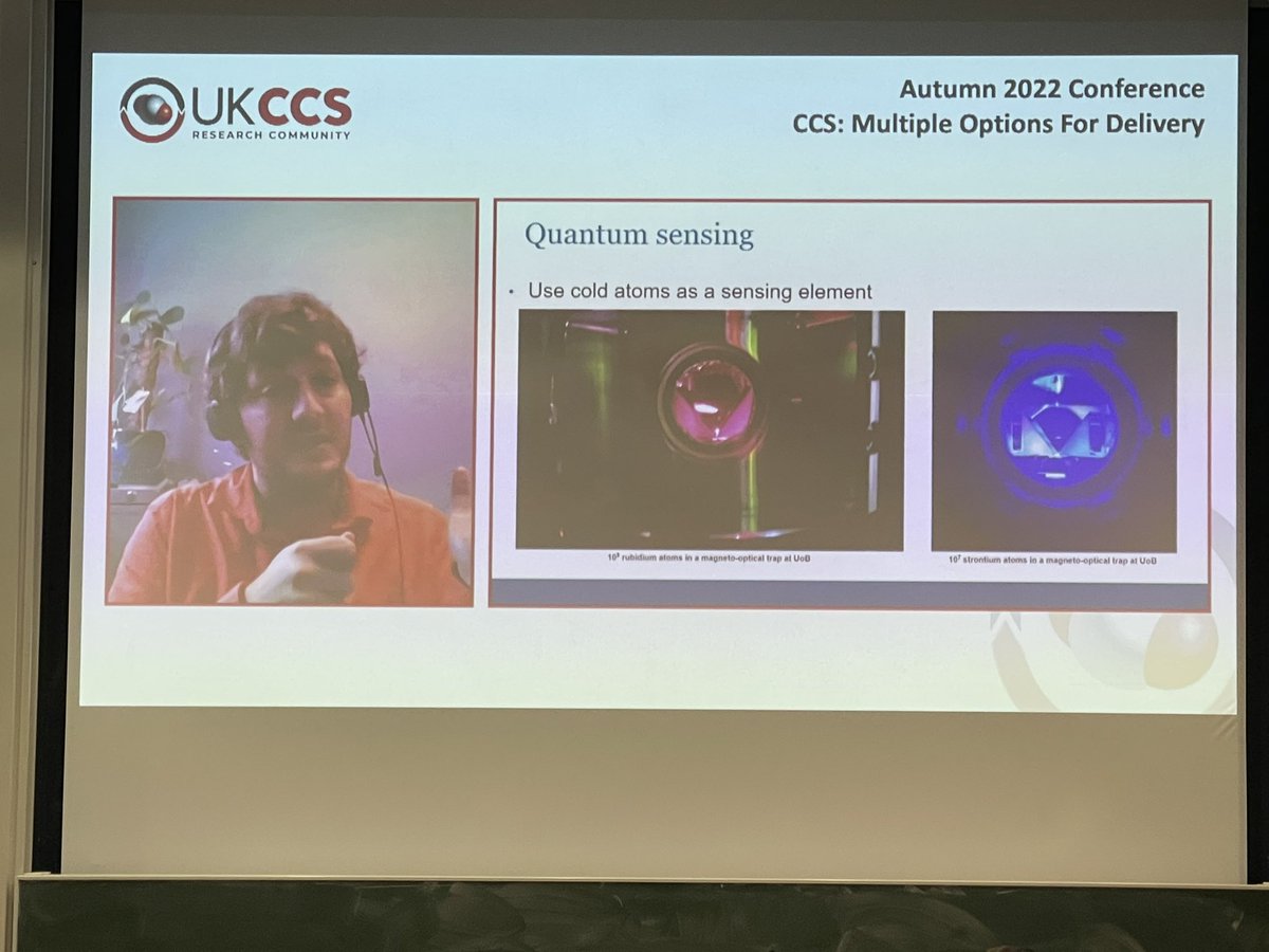 ZiqiShen0106's tweet photo. Prof Micheal Holynski from UoB, Dr Kevin Hughes from UoS, Dr David Cann from UoH and Dr Stavros Michailos from UoS introduced UKCCS researches, relating to quantum sensing, amine ADMS simulation, ECT and MCFC application. @UKCCSRC #UKCCSRC2022 https://t.co/BAE5J9JD3G