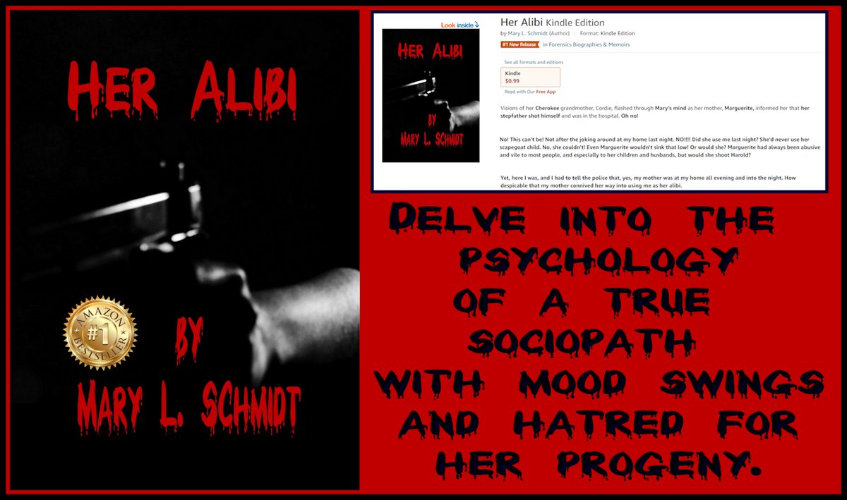 .99 “Chills raked Mary and triggered her shuddering. Was she more shocked that her mother shot her stepfather, or that she left Mary as her alibi?” 
#TrueStory #TrueCrime #HerAlibi #murder in real life.
Living with a murderer! #BooksWorthReading 
amazon.com/dp/B0BCQMD8ZG