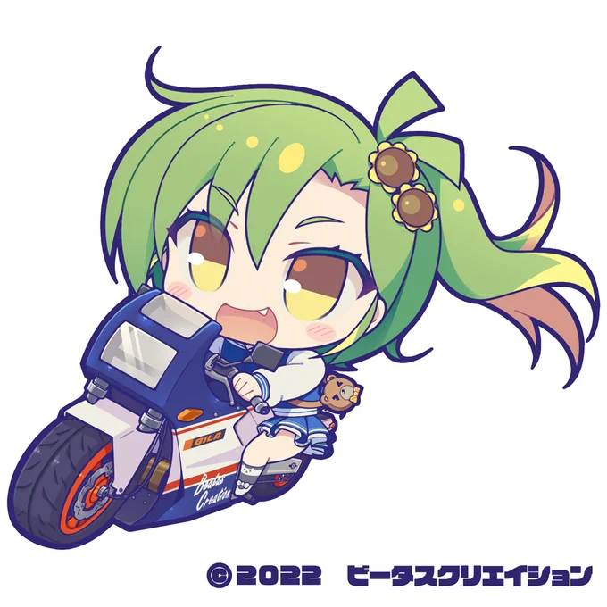 療養中に公開されてたイラスト。ビータスクリエイションのVtuber「ジラ」ちゃんの07/20の誕生日グッズとしてイラスト描きました～!愛車のマイバイクにまたがるジラちゃん!ビタクリさんが残念ながら今月9月で解散、との事ですが最後まで応援しております～!!!#じらすとや  