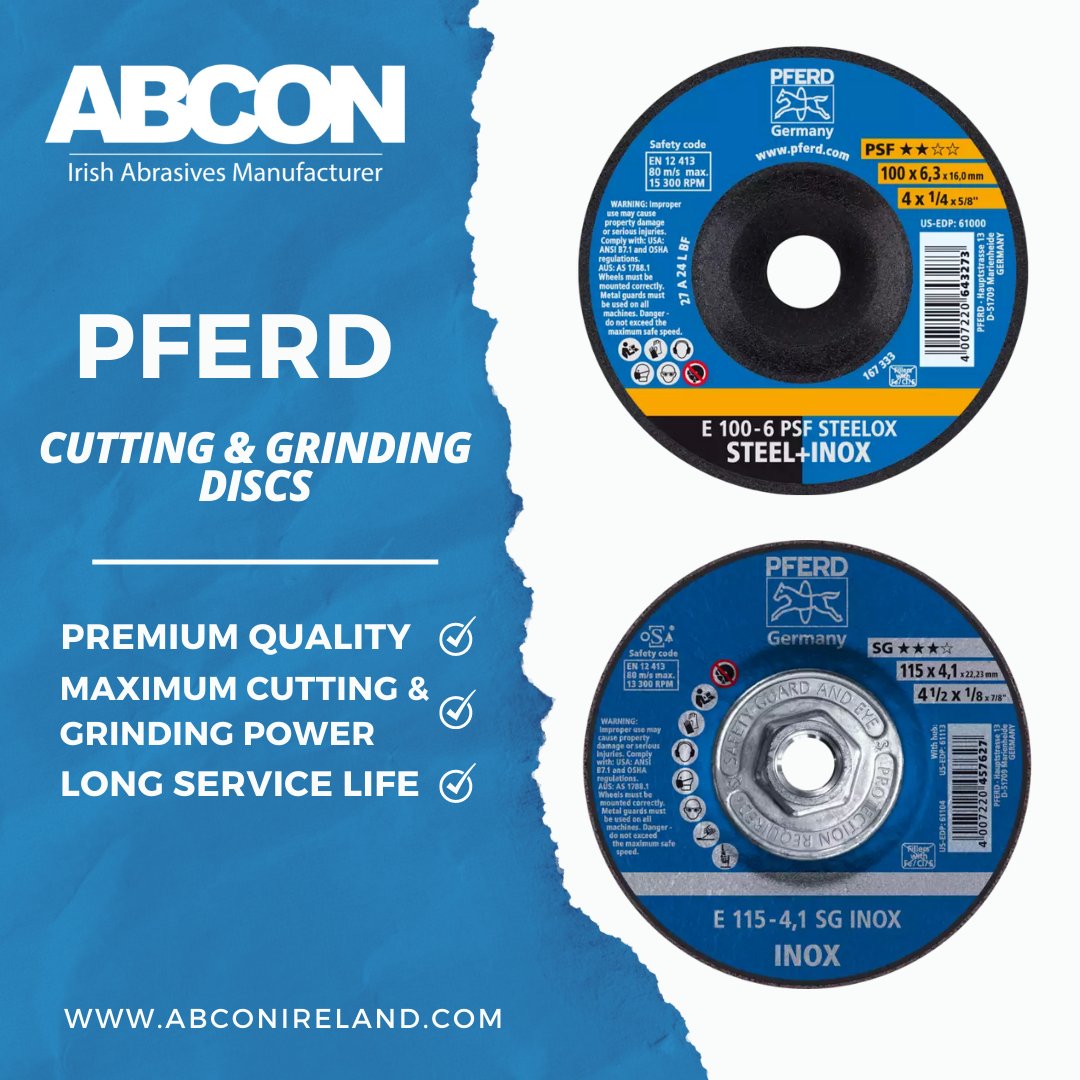 AbconIndProd's tweet photo. They are fast, durable, and have a long service life, guaranteeing the best results! Check out our webshop for more information or contact us: 
 
 #abrasives #cuttingdisc #grindingdisc #engineering #metalwork #steel#metalfabrication #weld #weldlife #welding  #steelworkshop https://t.co/u3PVBtPApY