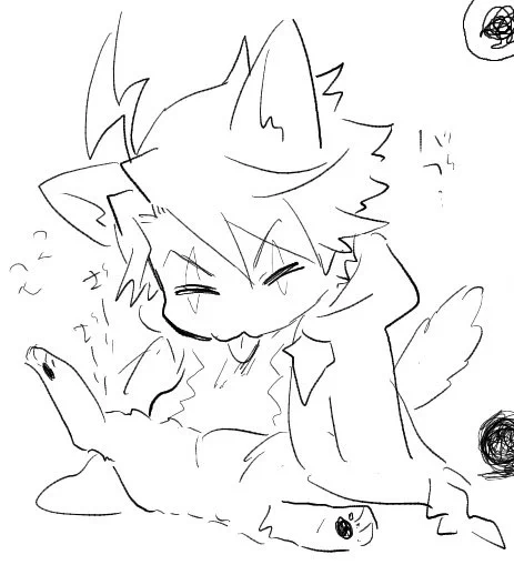 絵茶の時に描いてた猫若モリ 