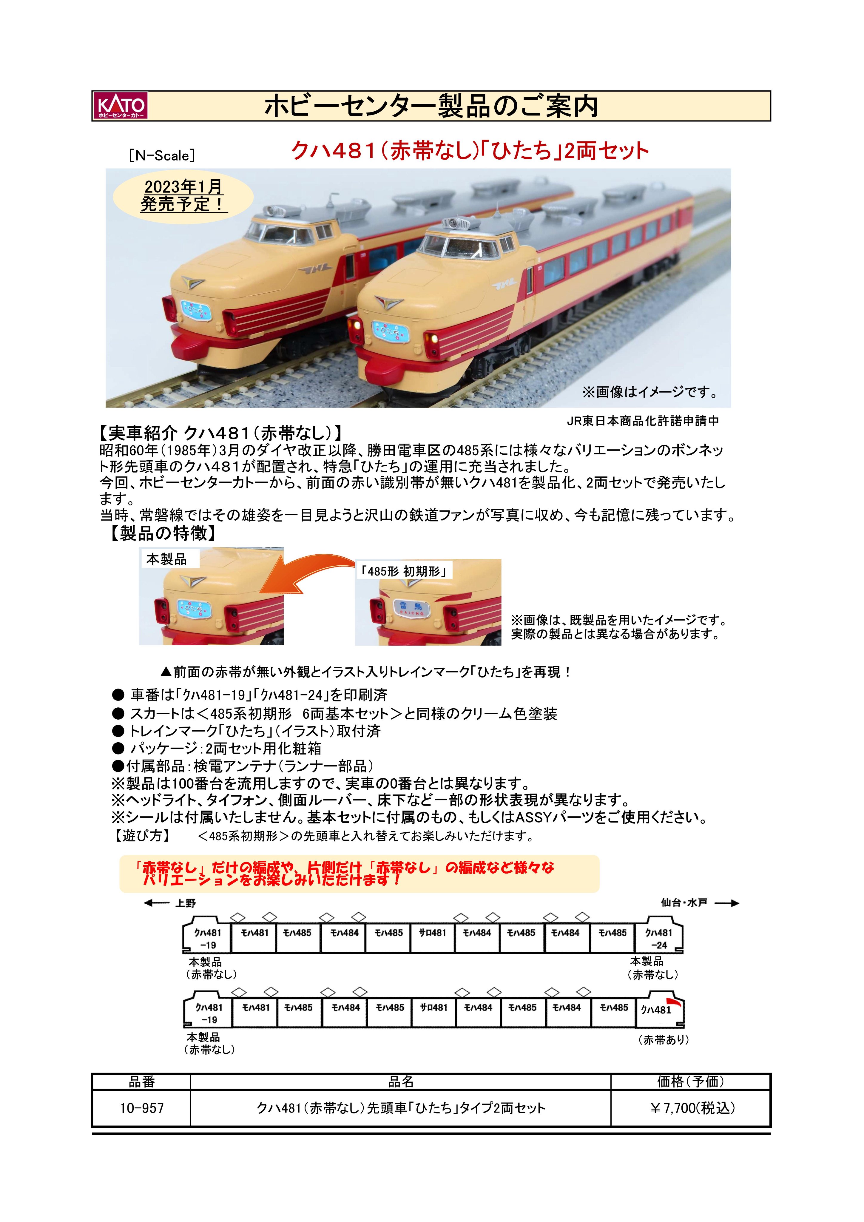 ペンギンモデルネットショップ 485系ボンネット用絵入A／東日本