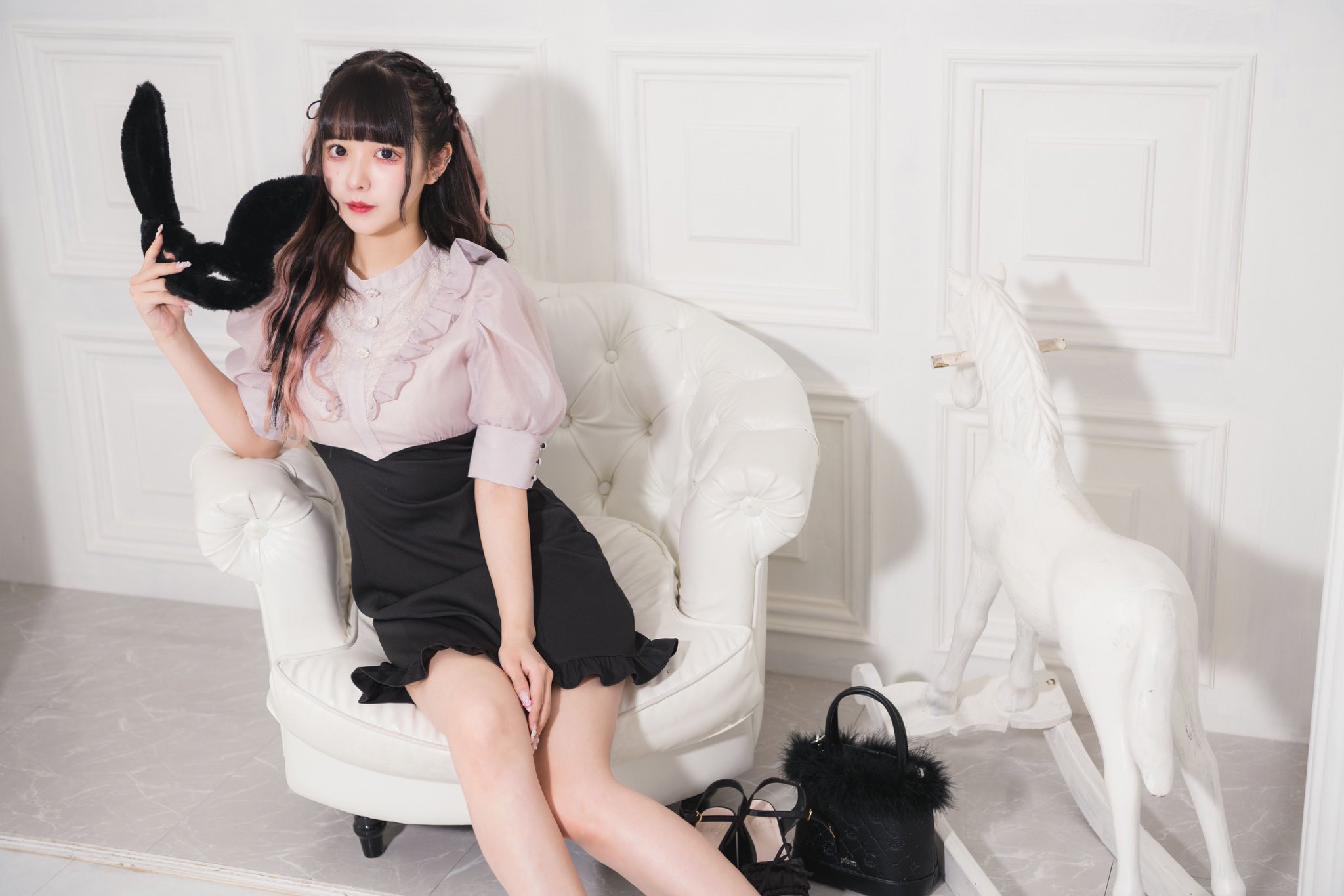 pium♡フリルヨークドーリーワンピース ダークチェック ピウム pium♡フリルヨークドーリーワンピース ダークチェック ピウム