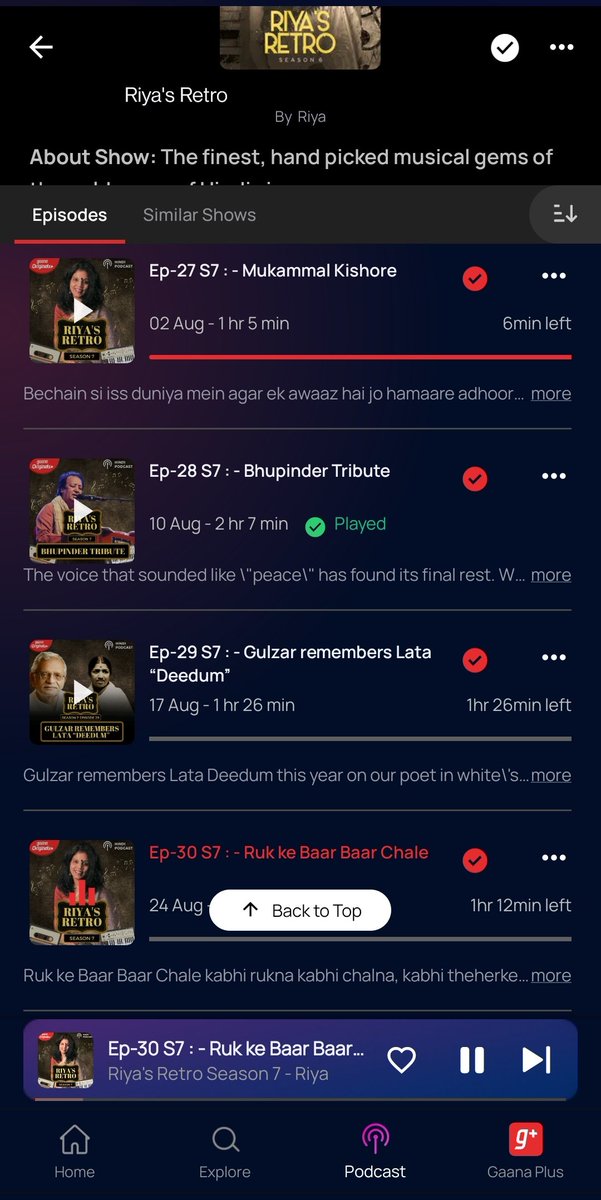 Miss u @MsRiyaMukherjee ji.. #RiyasRetro and #RRFamily 😔😔
Luckily i can still see and hear 4 episodes of RR on Gaana..nd listening these episodes on loop..
Hope to get back our own #RiyasRetro back soon🤞