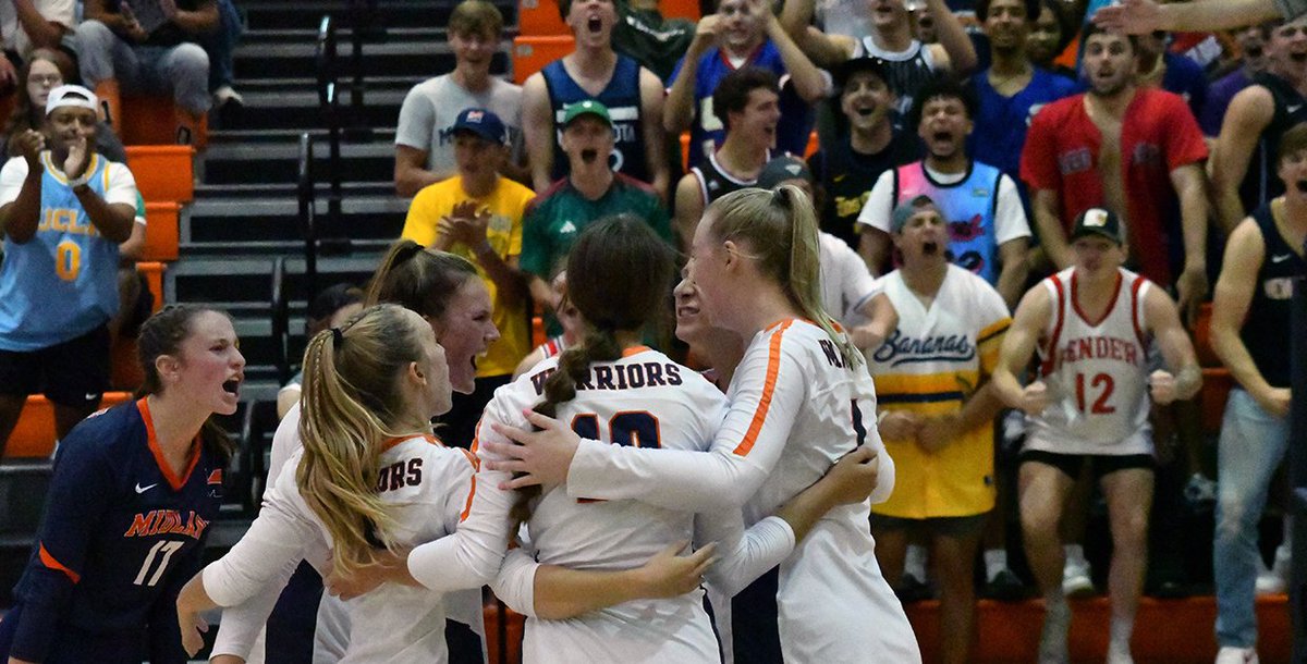 Volleyball: No. 2 Warriors Win Riveting Five-Set Match Over No. 10 Concordia
(<a href="/Midland_VBall/">Midland Volleyball</a>) - midlandathletics.com/article/6708.p…