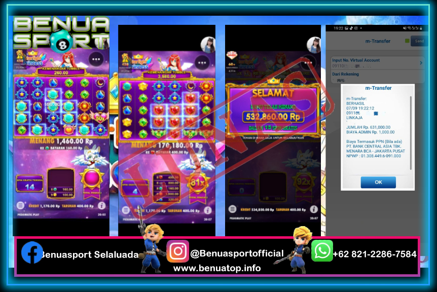 SVenneta's tweet photo. Member deposit 100.000 jadi 632.000 ! Di kasih Win Sama cucu kakek 😍

🔗Link daftar  : https://t.co/0jJupK8uvx
🔗WA               : +62 821-2286-7584

#benuasport #pragmatic #starlightprincess #judionline #slotters #jackpot #slotmachine https://t.co/abGdmodzyo