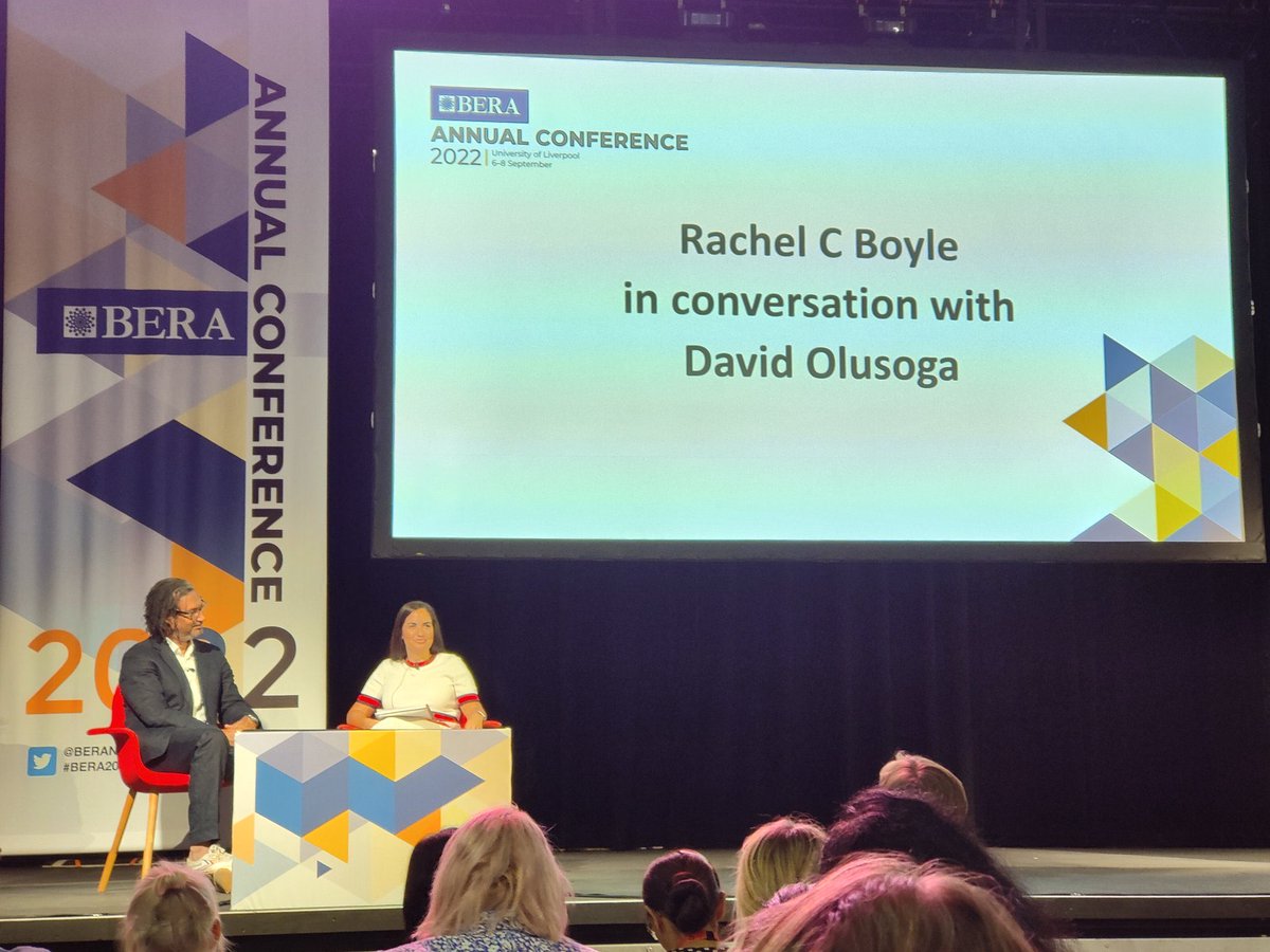 Thank you to ⁦<a href="/BERANews/">BERA</a>⁩ for creating the space for this conversation. It was an honour to sit down with the excellent ⁦<a href="/DavidOlusoga/">David Olusoga</a>⁩ to discuss #antiracism #history #education and ‘the importance of turning to history for truth and not simply recreation.’  #BERA2022