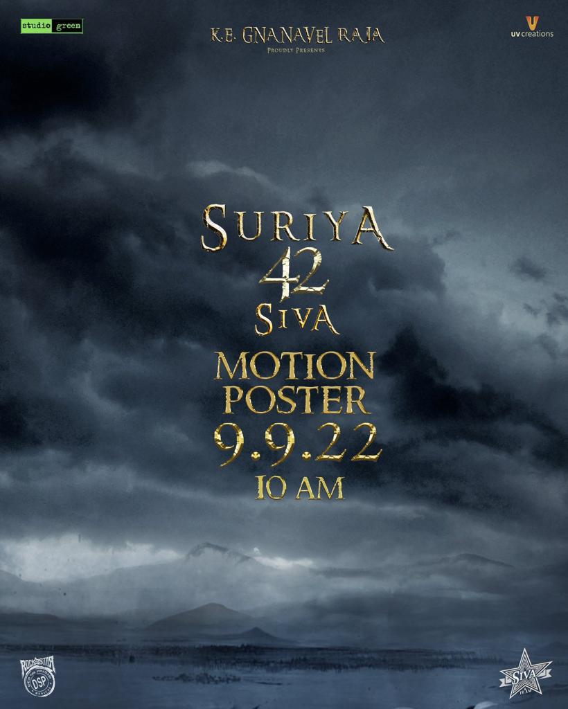 KSF_Offl's tweet photo. • Exclusive: #Suriya42 Motion Poster Tomorrow at 10AM !

@Suriya_offl @directorsiva #Vanangaan https://t.co/sOVFkeSagQ