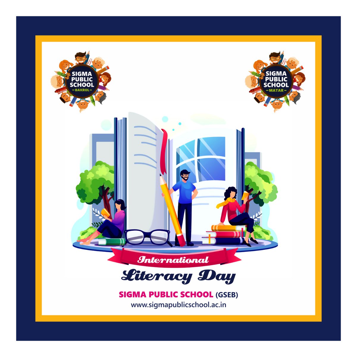 PublicSigma's tweet photo. #InternationalLiteracyDay reminds us that it is extremely important to literate each and every person to bring the desired change. #SigmaPublicSchool #SPS #vadodara https://t.co/0mOuEQr0Wr