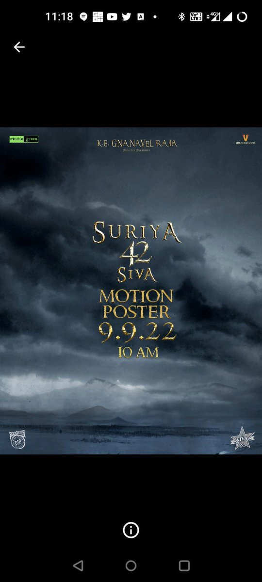 saloon_kada's tweet photo. #Suriya42 Motion Poster SEP 9 (Tomorrow) at 10AM🥁🔥

Stars : Suriya - Disha Patani - Kovai Sarala - YogiBabu - RedinKingsley
Music : Devi Sri Prasad (Singam)🎵
Direction : Siruthai Siva (Viswasam)♥️

Summer 2023 Release Plans💥 https://t.co/hQYzPab1sI