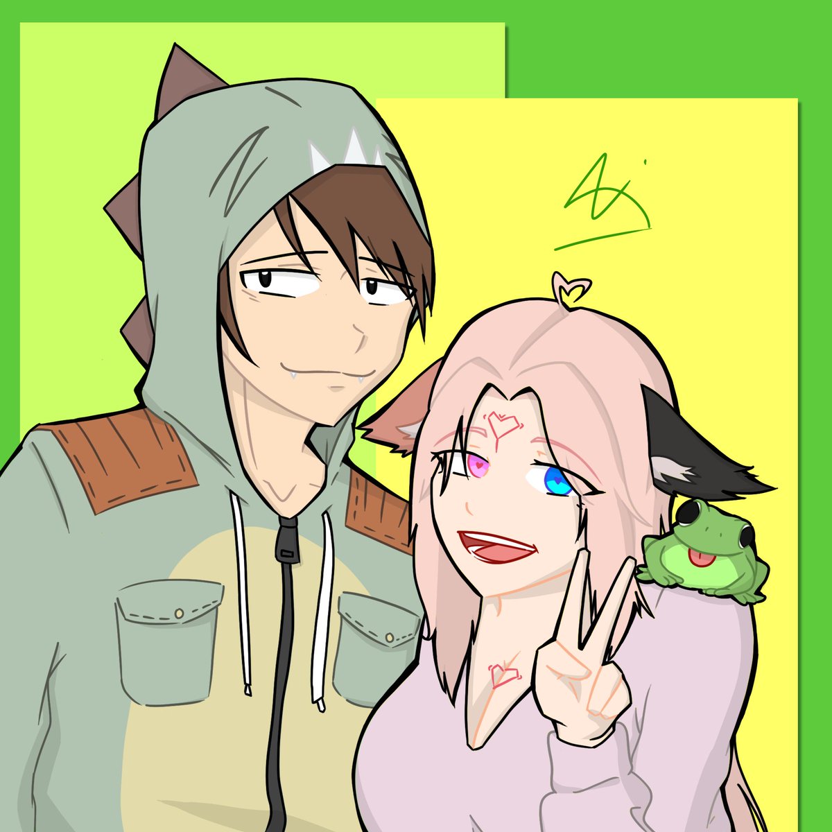 AustinBroadcast's tweet photo. Forgot to post but here's the finished product of the last commission ✌️✨ also gave him a free gift

#commissions #art #couplegoals https://t.co/JrhK8JGz5V
