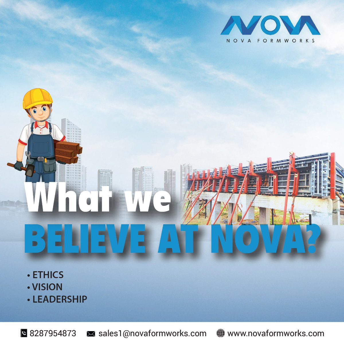 Nova believes in new challenges and fresh ideas!
.
.
.
#NovaFormworks #shuttering #ecofriendly #lightweightpanels #ecofriendlypanels #steelformwork #aluminumformworks #aluminium #aluminumformworks #indianscaffolding #constructionsite #construction #delhi #constructionindelhi