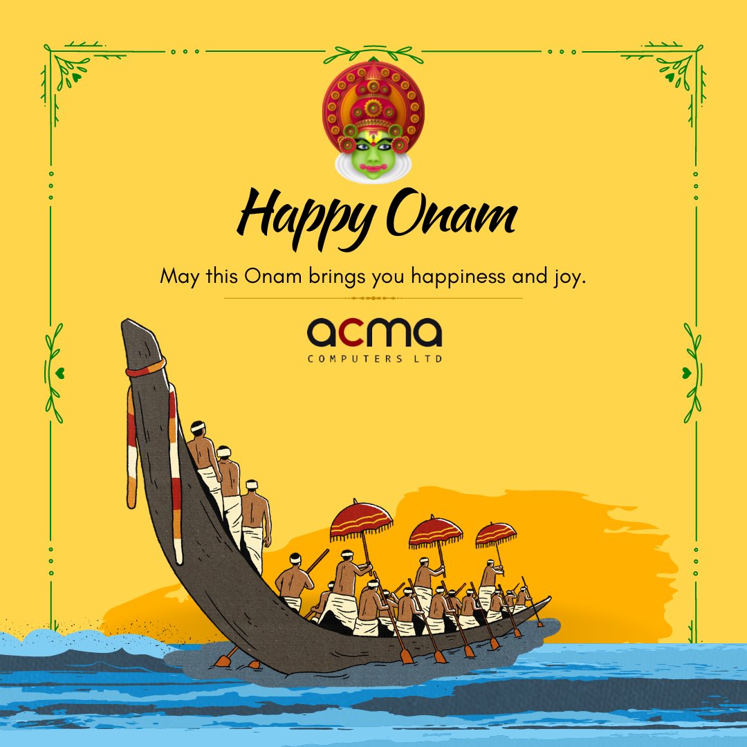 AcmaLtd's tweet photo. On the pious occasion of #Onam may you all be blessed with an abundance of joy, good health, and never-ending prosperity. Happy Onam! https://t.co/7hiji0EwW4