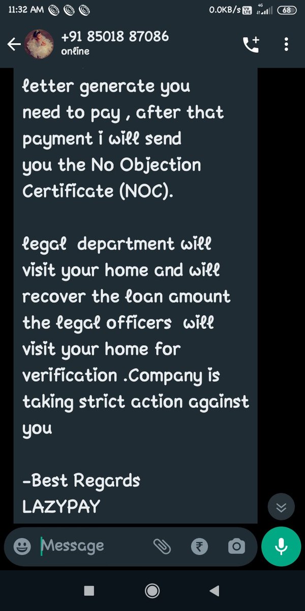 <a href="/Lazy_Pay/">LazyPay</a> 
Is this the way of communication by you?Have you shared the number before to me of your agent?
<a href="/RBIsays/">RBI Says</a> 
<a href="/FinMinIndia/">Ministry of Finance</a> 
<a href="/DasShaktikanta/">Shaktikanta Das</a> 
<a href="/HMOIndia/">गृहमंत्री कार्यालय, HMO India</a> 
<a href="/India_NHRC/">NHRC India</a> 
<a href="/EOWDelhi/">Economic Offences Wing, Delhi</a> 👇