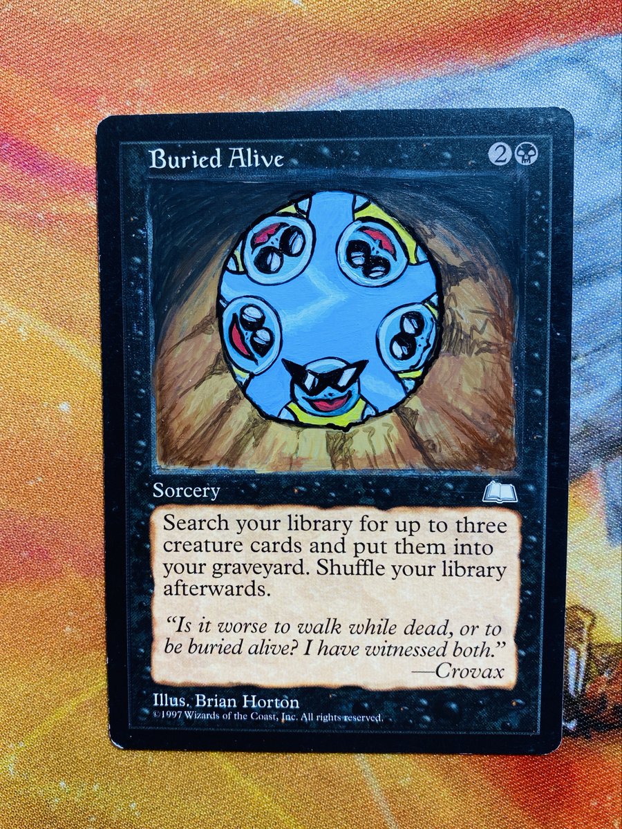 SadRobotAlters's tweet photo. Giveaway time! Simply follow and retweet to enter. Painted with acrylics. Winners will be decided this weekend. #mtg #edh #cedh #art #alters #magicthegathering https://t.co/jBPdYWRUPZ