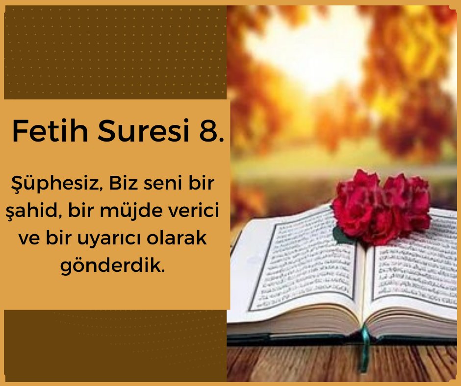 Fetih Suresi 8. Şüphesiz, biz seni bir şahid, bir müjde verici olarak gönderdik.
--
#perşembe Yusuf Demir Mata iPhone 14 Erden Timur Tarkan Yusuf Demir İlkokul  Fethi Şahin