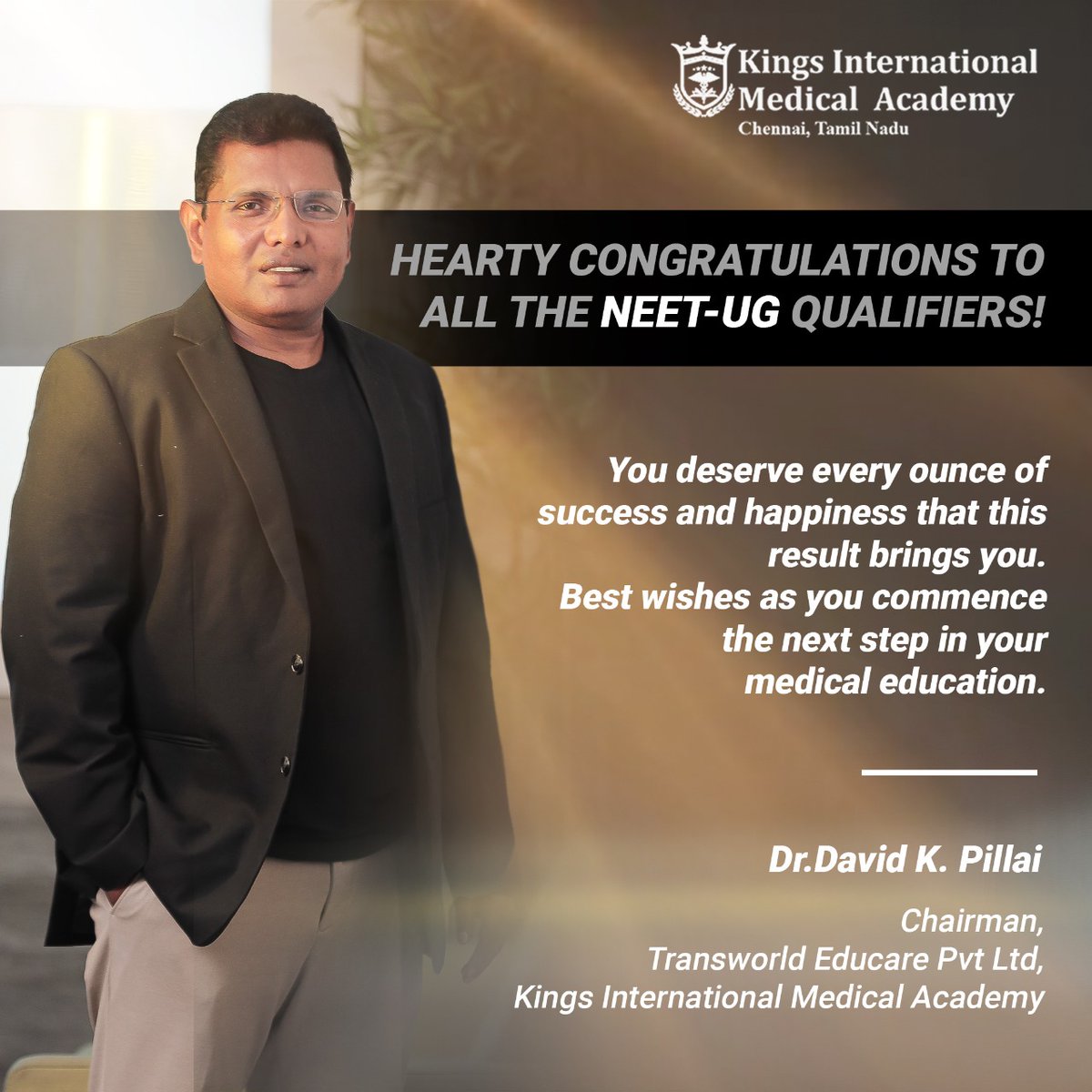 DavidKPillai's tweet photo. Congratulations to all the NEET-UG qualifiers! You deserve every ounce of success and happiness that this result brings you. Best wishes as you commence the next step in your medical education.
#neet #neetresult2022 #proudmoment #MBBS #ation #medicine #medicaleducation #CrackNEET https://t.co/xlUk66RiAt