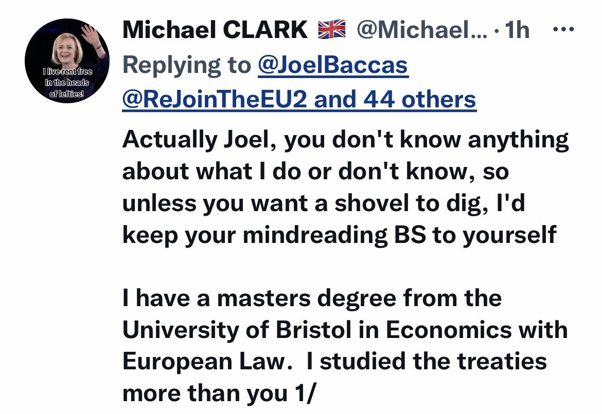 JoelBaccas's tweet photo. MEPs have no law making power says the #Brexit expert. 

You’d think someone with a masters in economics and European law could get the basics right… 🤦‍♂️

Any one know why they like to make things up? https://t.co/q2Piz4tAIc