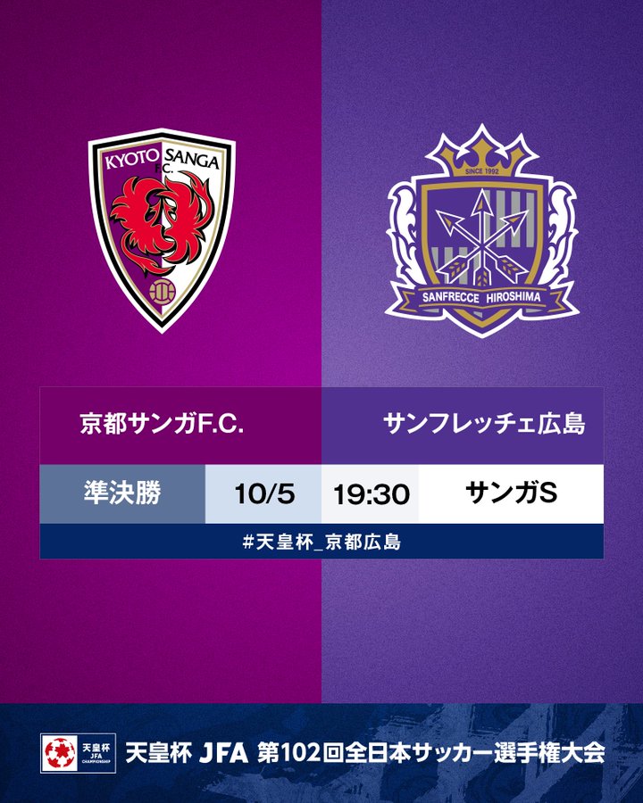 京都サンガf C Vs サンフレッチェ広島 試合情報 天皇杯 Jfa 第102回全日本サッカー選手権大会 Jfa Jp