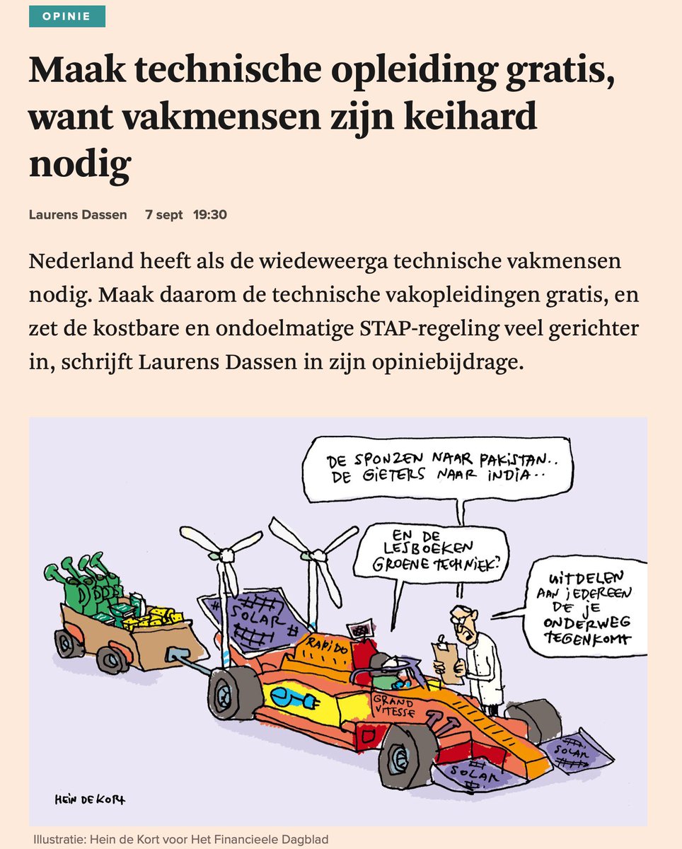 Om Poetins macht te doorbreken én om de klimaatverandering te stoppen, hebben we meer vakmensen nodig; mensen die zonnepanelen installeren, huizen isoleren. Zij maken vooruitgang mogelijk. Maak techniekonderwijs MBO gratis.👇

fd.nl/opinie/1450768…