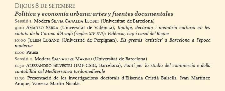 summerschoolmed's tweet photo. 🌤 Molt bon dia!! Avui dijous el programa de la Summer School és el següent. 📆

👉🏻 Aquesta sessió estarà dedicada a "Política i economia urbana: arts i fonts documentals". 📑

📲 Estigueu atents als nostres tuits per enterar-vos del desenvolupament de la jornada. 📈 https://t.co/VnsI5mJ4Vv