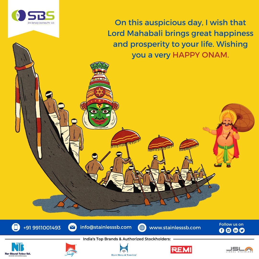 dealonsteel's tweet photo. HAPPY ONAM
ON THIS AUSPICIOUS DAY, I WISH THAT LORD MAHABALI BRINGS GREAT HAPPINESS AND PROSPERITY TO YOUR LIFE. WISHING YOU A VERY HAPPY ONAM.
website - https://t.co/AJ7ihEvOmn
contact - +91-9911001493 +91-9711003812.
.
.
.
#stainlesssteel #steelpipe #coilspring #plateflanges https://t.co/95FuEA8zAx