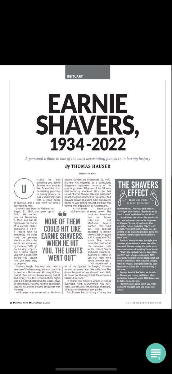 leenico59's tweet photo. A great tribute to Earnie Shavers,One of the hardest punchers in the game @BoxingNewsED #thomashauser https://t.co/MfUnB006lZ