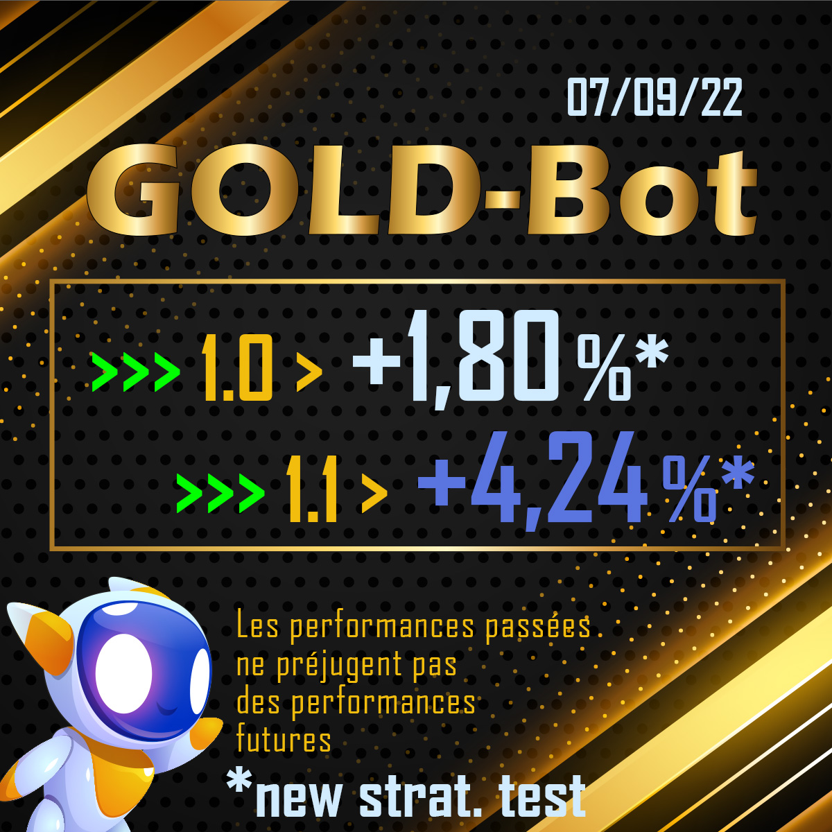 linographe's tweet photo. Le 1.0 nous a pas donné satisfaction, nous mettons l'ancien 1.1 à la place du 1.0.

Pour le "Fire", nous allons l'appeler dorénavant 1.1.

#crypto #cryptotrading #bot #forex #forextrader #bottrading #nft #ico #metaverse #atg #btc #bitcoin #eth #ethereum #goldbot #cryptoentreamis https://t.co/armJcgqxBj